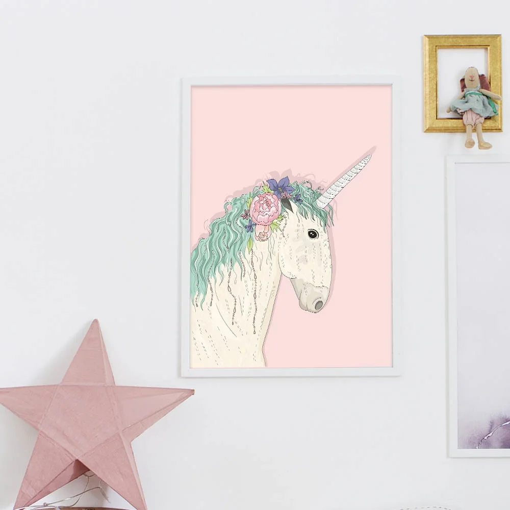 Картина на холсте с рисунком единорога для гостиной|Рисование и каллиграфия| |