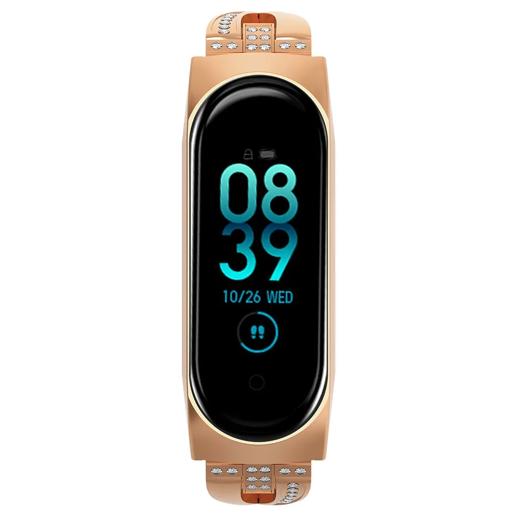 Браслет для Xiaomi Mi Band 4 аксессуары сменный алмазный браслет из нержавеющей стали браслет пульсометр Смарт-часы ремешок