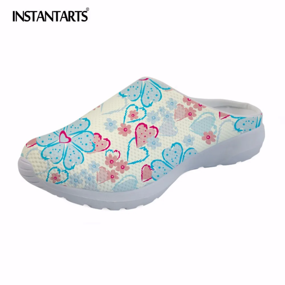 Instantartts/модные женские шлепанцы с цветочным узором Повседневные сетчатые пляжные