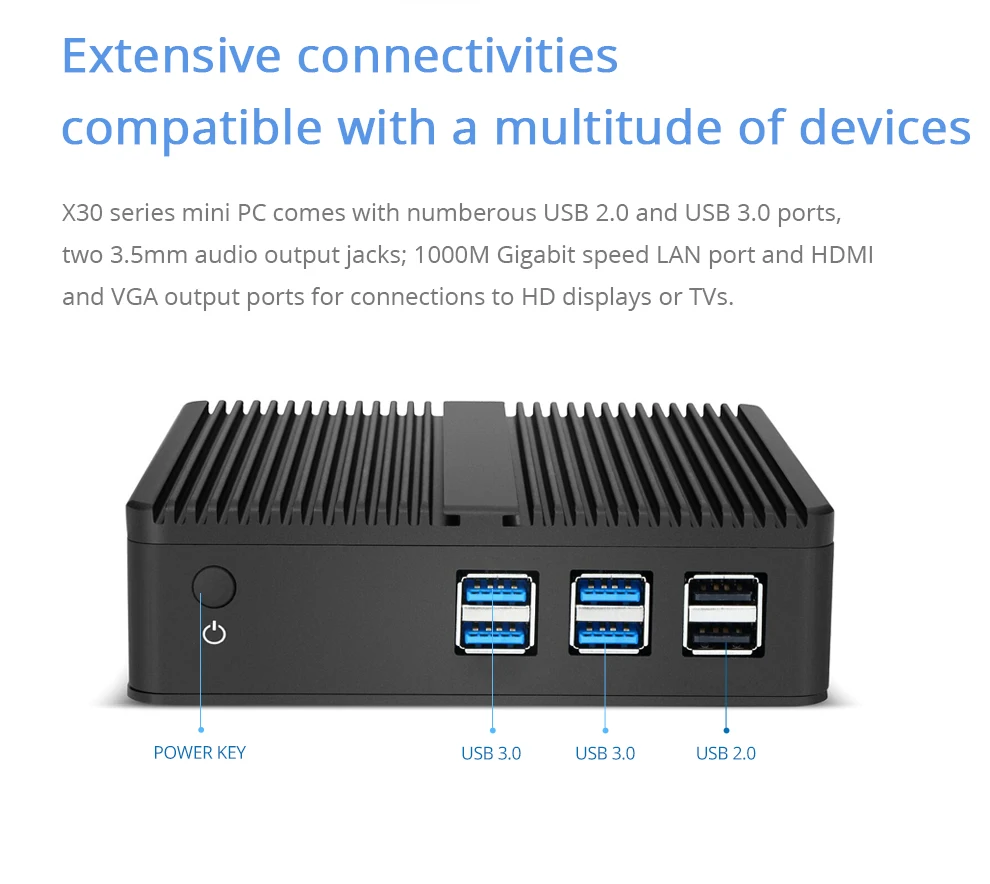 XCY безвентиляторный мини ПК Windows 10 Core i5-4200Y i3-4010Y микро компьютер HDMI VGA WiFi Настольный игровой офис бытовой usb ПК