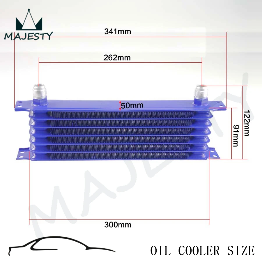 

TRUST TYPE 7 ROW AN-10AN UNIVERSAL ENGINE TRANSMISSION OIL COOLER WITH FITTING