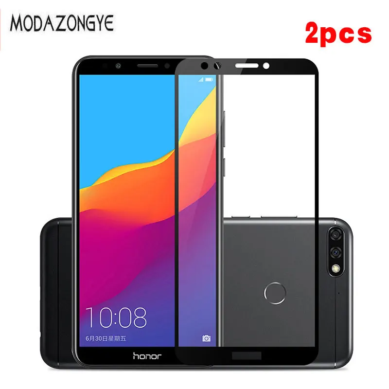2 шт для закаленного стекла Huawei Y7 Prime 2018 Защита экрана Y 7 полное покрытие
