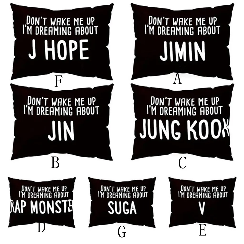 KPOP чехол для подушки DONT WAKE ME UP прямоугольное украшение для дома SUGA JIMIN V Jung Kook JIN J HOPE армейский чехол для подушки