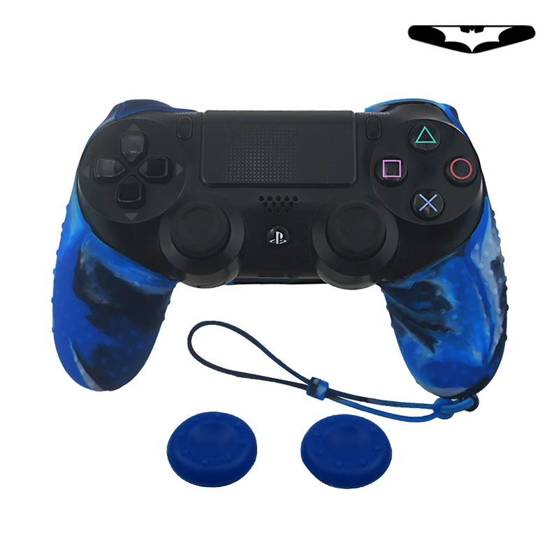 Для PS4 контроллер геймпад Камуфляжный Силиконовый Чехол резиновый чехол Защитный для Playstation 4 джойстик со светодиодным светильник