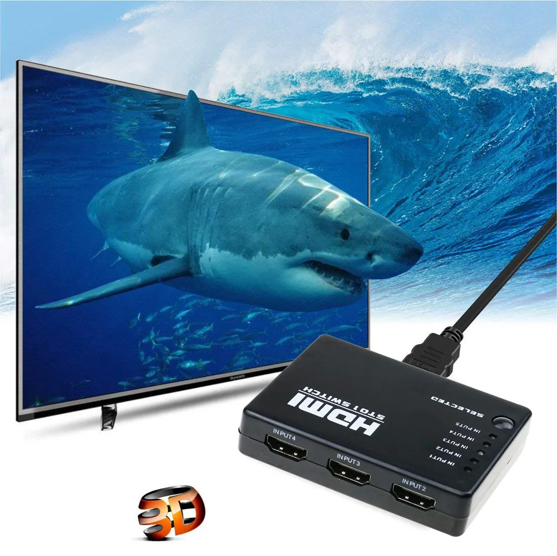 Новый HDMI концентратор с 5 портами 1080P видео переключатель сплиттер ИК пультом для