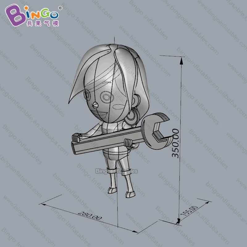 Персонализированные 3 5 м высотой большие надувные девушка с ключ дюймовый