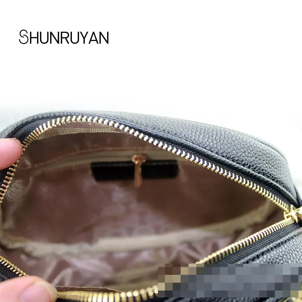 SHUNRUYAN модная круглая сумка новая из искусственной кожи Женская Повседневная Сумка-тоут женская сумка-мессенджер сумка через плечо