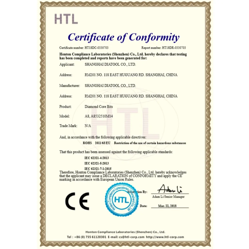 DIATOOL dia38мм вакуумные пайки Алмазные коронки с круглым хвостовиком сухие или