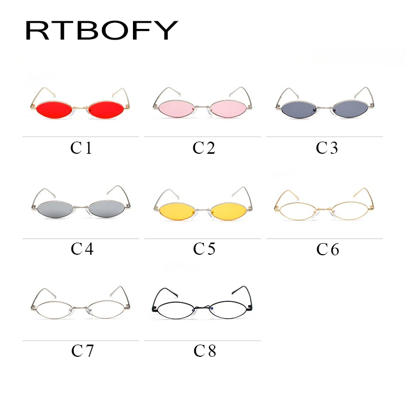 RTBOFY маленькие овальные солнцезащитные очки фирменный дизайн винтажные оттенки