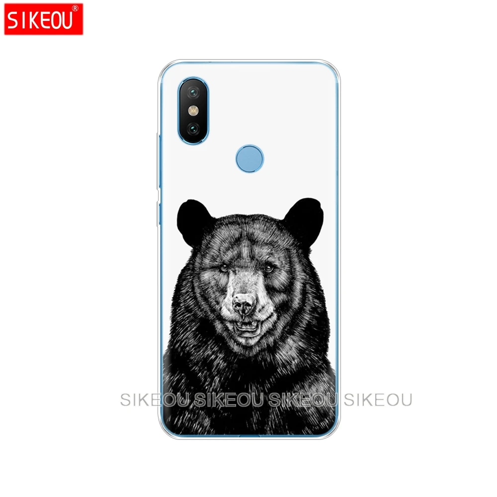 Силиконовый чехол для телефона Xiaomi Mix 2 S Mi с волком тигром львом леопардовым