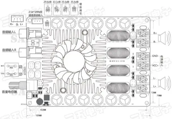 CFsunbird TDA7498E 2X160W моно цифровой усилитель плата стерео BTL320W высокой мощности|power