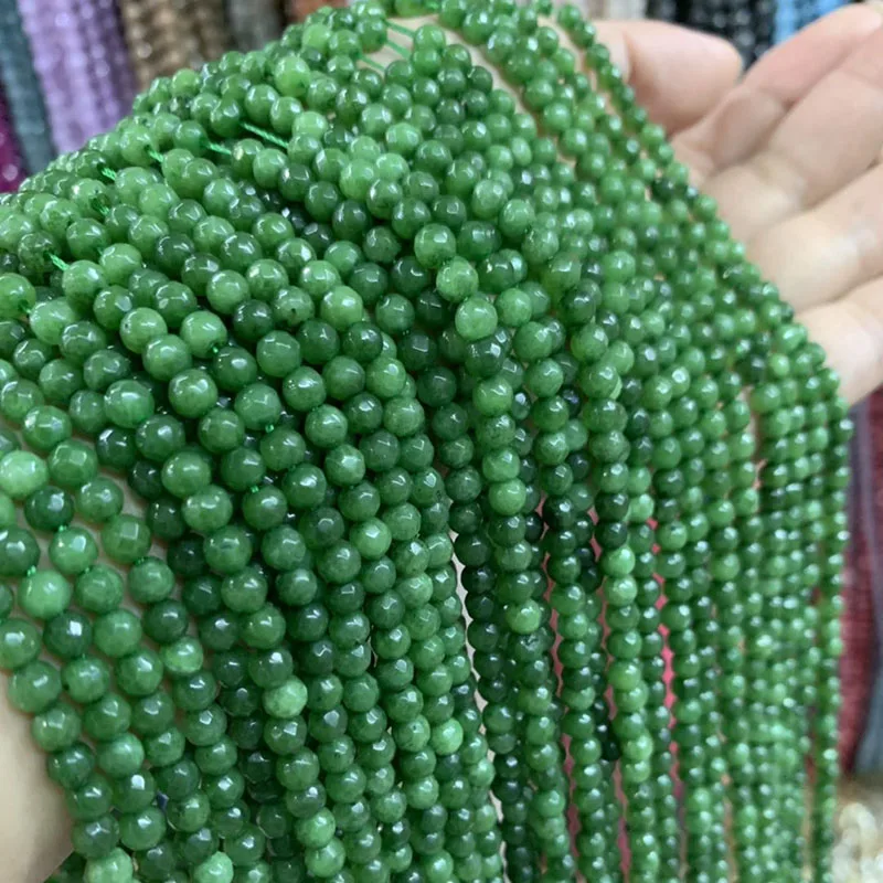 Бусы из натурального камня бусы Турмалин Зеленые Бусины 4/6/8/10 мм Ювелирные