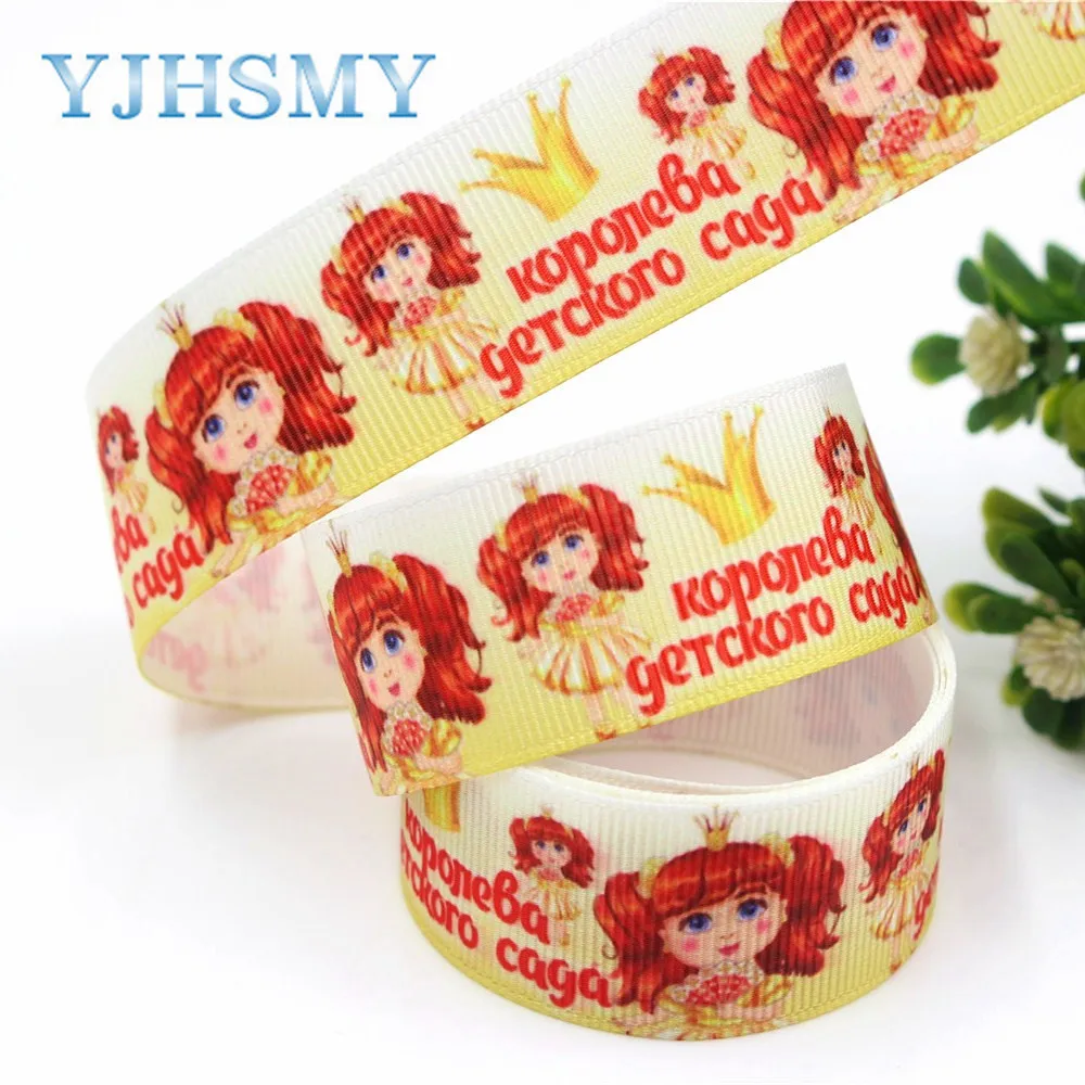 YJHSMY G-18616-494 1 &quot(25 мм) 10 ярдов мультфильм тепловой передачи печатных grosgrain ленты Лук