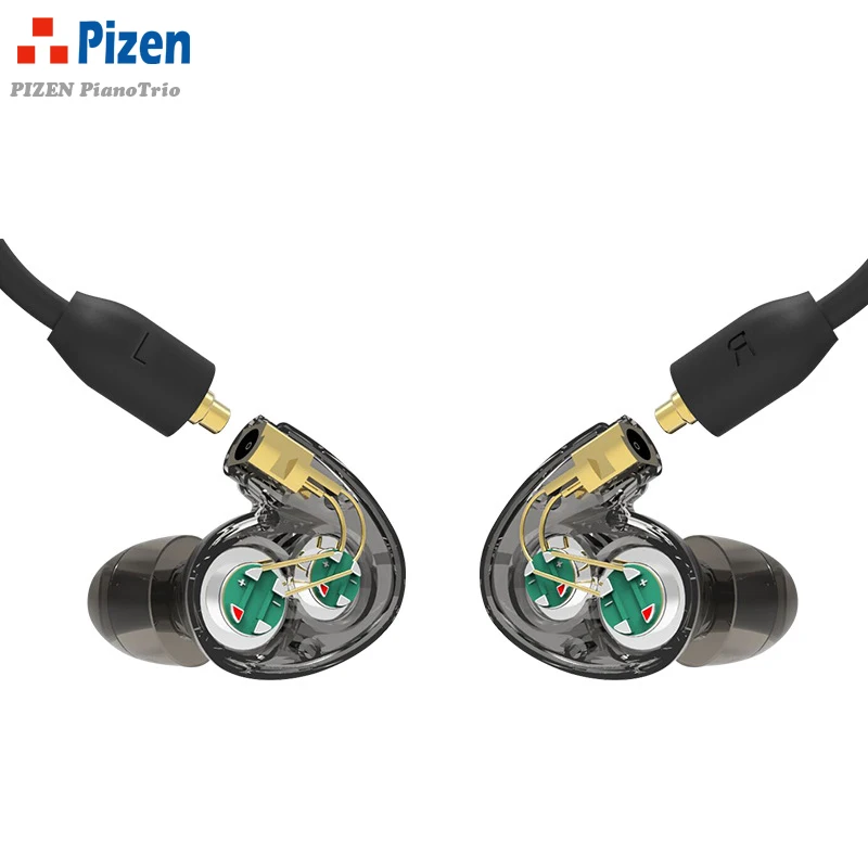 

PIZEN pianotrio Dual Dynamic earphone 4in1 driver inside Sport Earbuds Earphones with mmcx for shure se535 se215 se846 mic cable