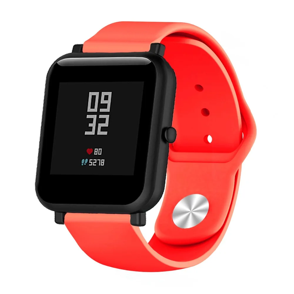Универсальный силиконовый ремешок для часов для Xiaomi Huami Amazfit Bip BIT PACE Lite, Молодежный сменный спортивный браслет 20 мм, ремешок на запястье