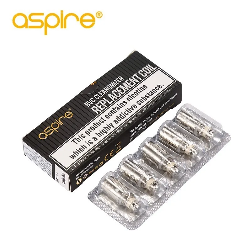 5pcs/pack Aspire Regular BVC Coil 1.6ohm 1.8ohm 1.2ohm Replacement Vape Core Atomizer Head for CE5 Clearomizer and Spryte Kit |