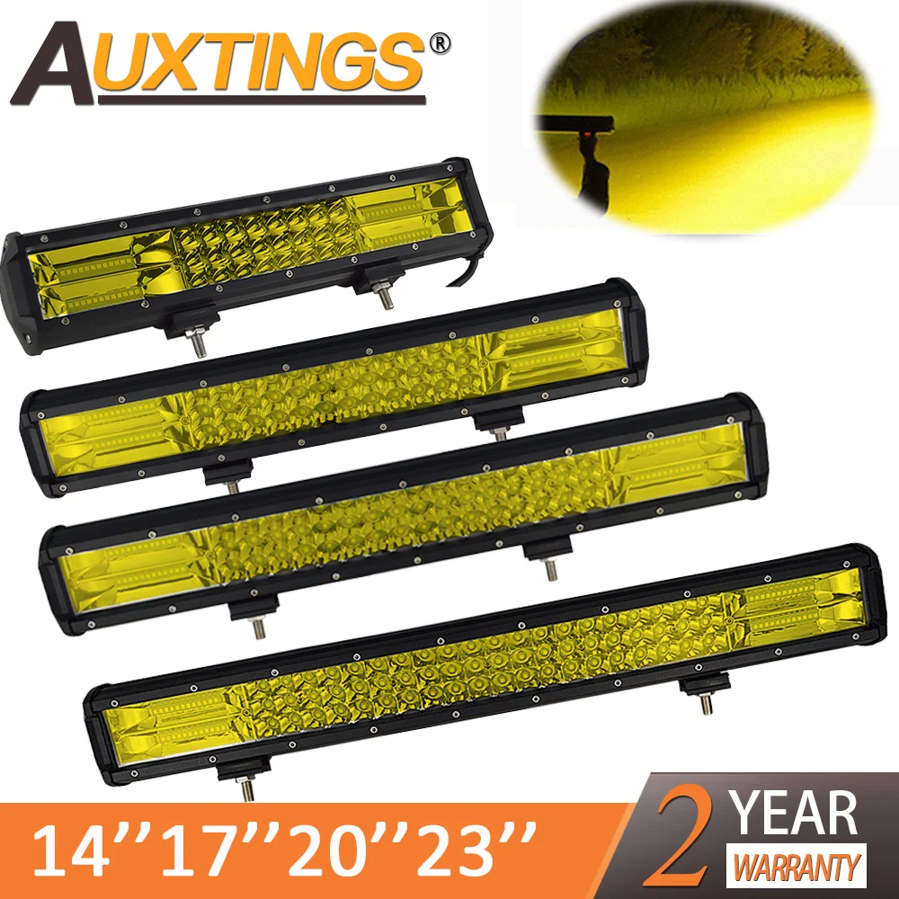 

Auxtings 20 Inch Yellow Led 4x4 Offroad Light Bar For 4WD Trucks SUV ATV Trailer Beams Amber Work Driving Lights Fog Lamp