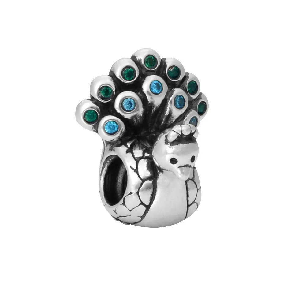 Бижутерия с бисером Pandora Bisuteria Bracciale Хрустальная подвеска павлином ювелирные