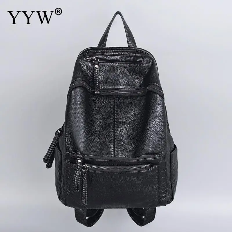 Новинка женский рюкзак из искусственной кожи однотонные рюкзаки черный серый