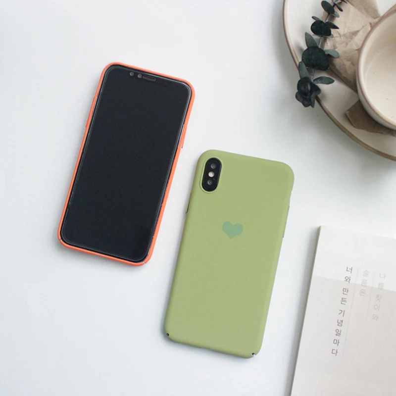 WOTP Couples матовый чехол для телефона с сердечком и полной защитой iphone XS Max модный