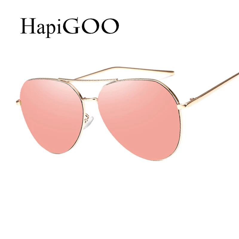 HAPIGOO 2017 New Модный Бренд Дизайнер Негабаритных Пилот Овальные Очки Женщины Мужчины