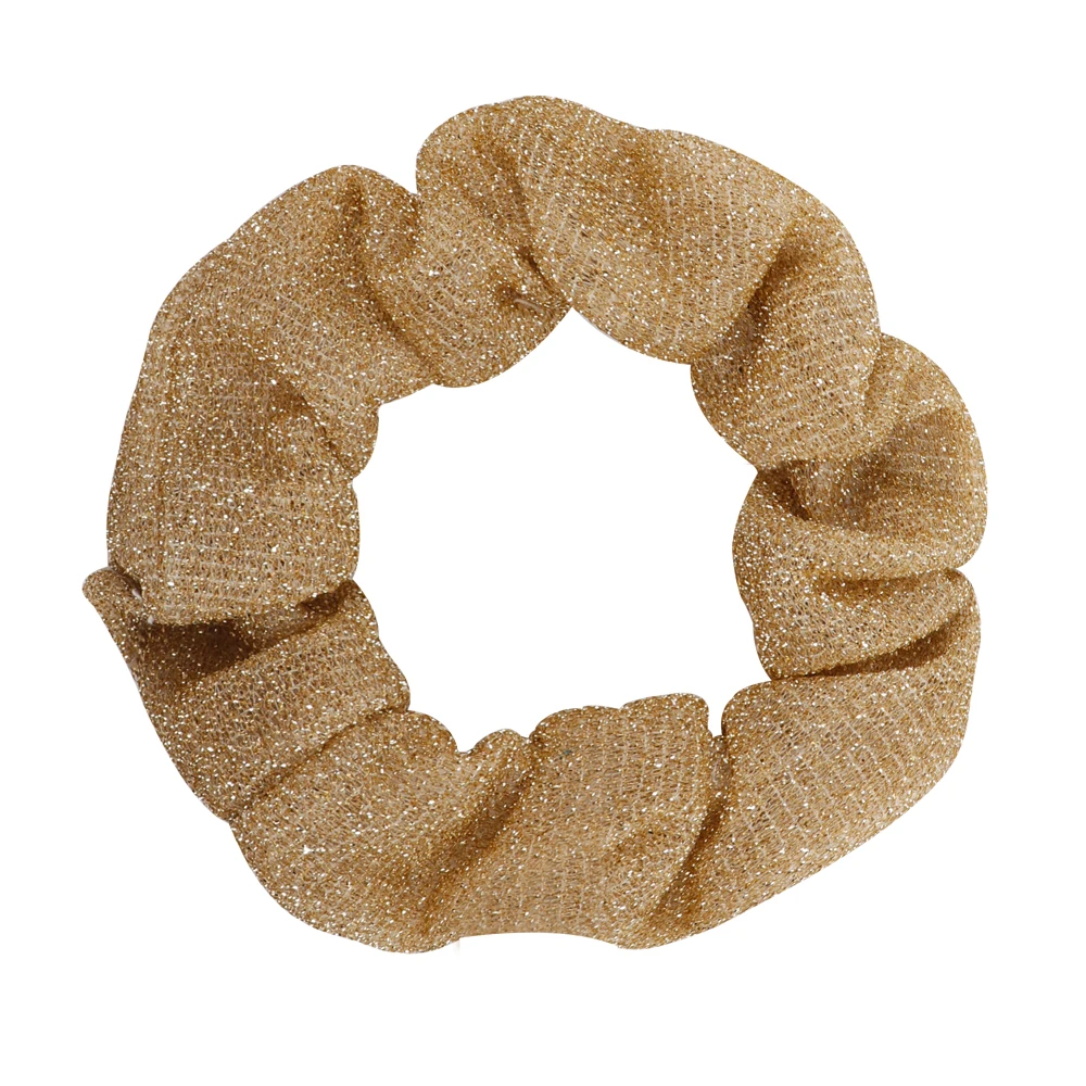 Аксессуары для волос блеск Scrunchies для женщин резинка для волос резинкой Сияющий светло Золотой Серый металлик хвост держатель Hairbands