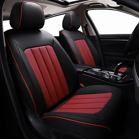 Red Standard Кожаный чехол для автокресла на заказ для ford ranger ford fusion focus 2 mk2 mondeo mk3 mk4 kuga автомобильные аксессуары защита автокресла - Название цвета: Red Standard