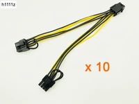 10pcs 6pin pci express to pcie dual 8pin cable motherboard graphics video card pci e gpu vga splitter hub power cable for mining