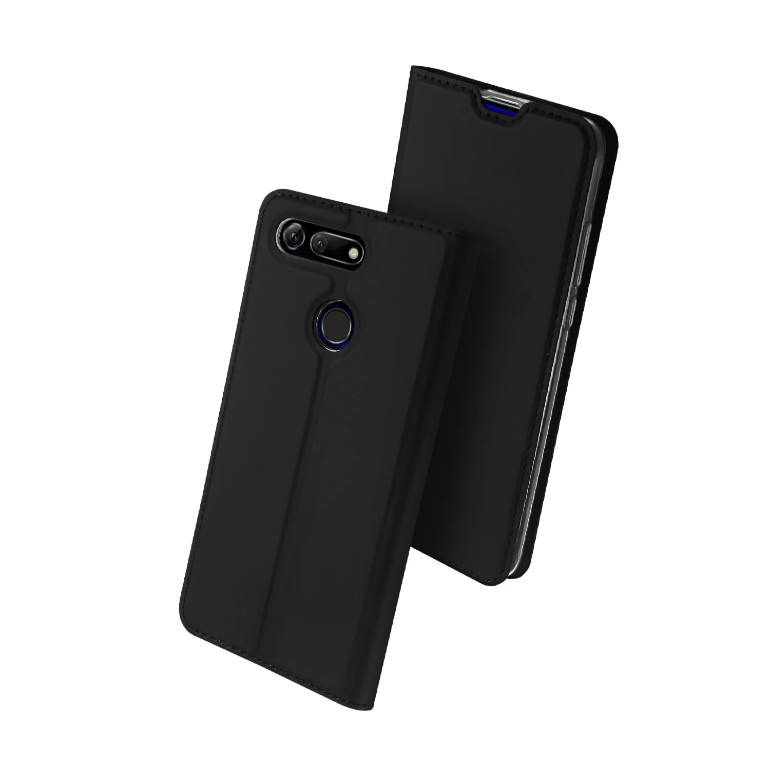 Роскошный Флип PU кожаный бумажник-книжка чехол для huawei Honor V20 чехол Honor View 20 PCT-L29 чехол для телефона Coque Hoesjes 6,4 дюймов - Цвет: Черный
