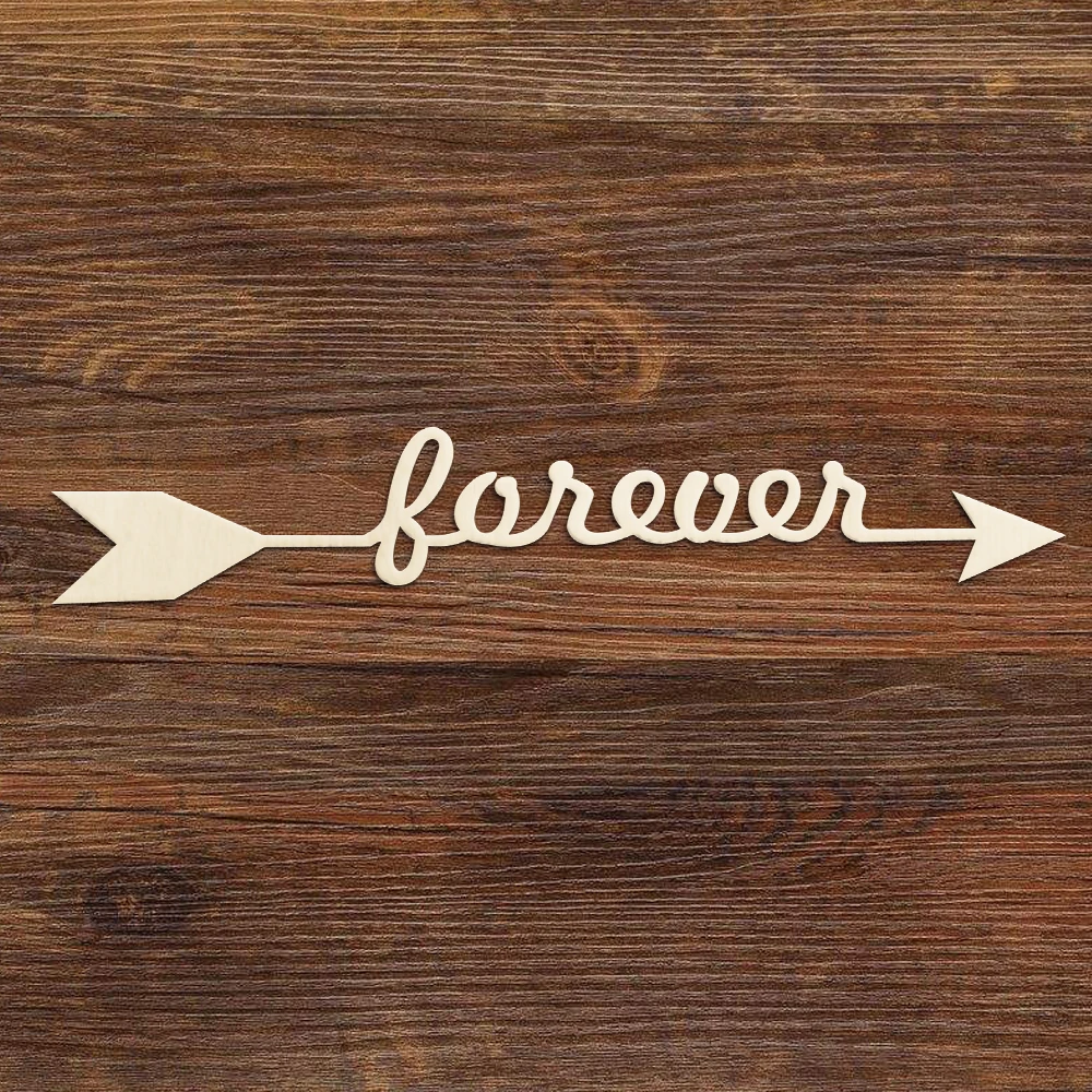 

10pcs Wooden Forever Word Arrow Sign Forever Embellishment For Wedding Party Decor Wood Decorations Crafts