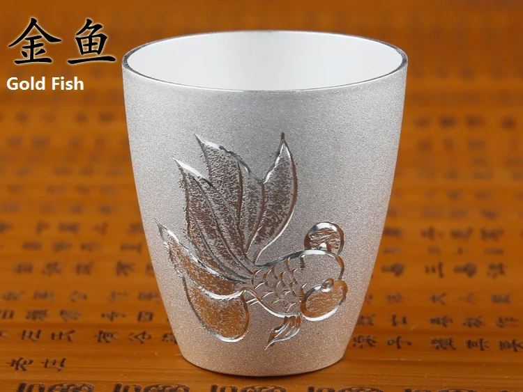 Бокал для вина из чистого серебра 99.9% пробы небольшой матовый высококлассный