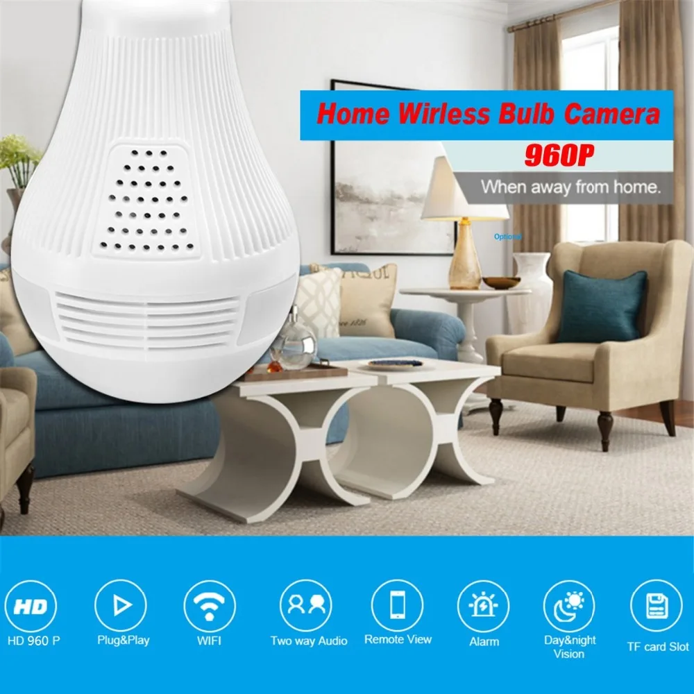 Беспроводная Wi-Fi 360 видеокамера, светильник, камера Full HD IP, Экшн-камера для домашней безопасности, монитор Insta, 360 градусов, видеокамера s