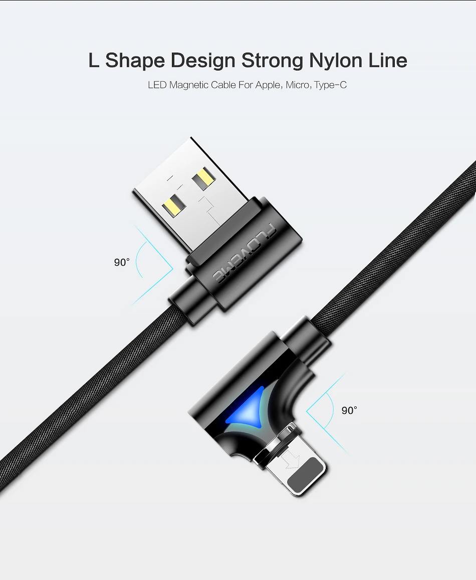 FLOVEME Магнитный USB кабель для iPhone Xiaomi Redmi Note 7 Android мобильный телефон usb зарядный шнур Быстрая зарядка USB C дата-кабели магнитные зарядки для зарядки телефона магнитные зарядки для мобильных телефонов