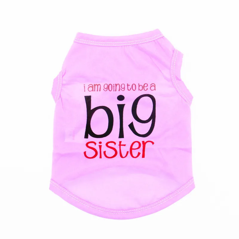 Big Sister жилет для собак с принтом, хлопок, Джерси, весна/лето, рубашка для собак, одежда для собак и кошек, одежда для щенков
