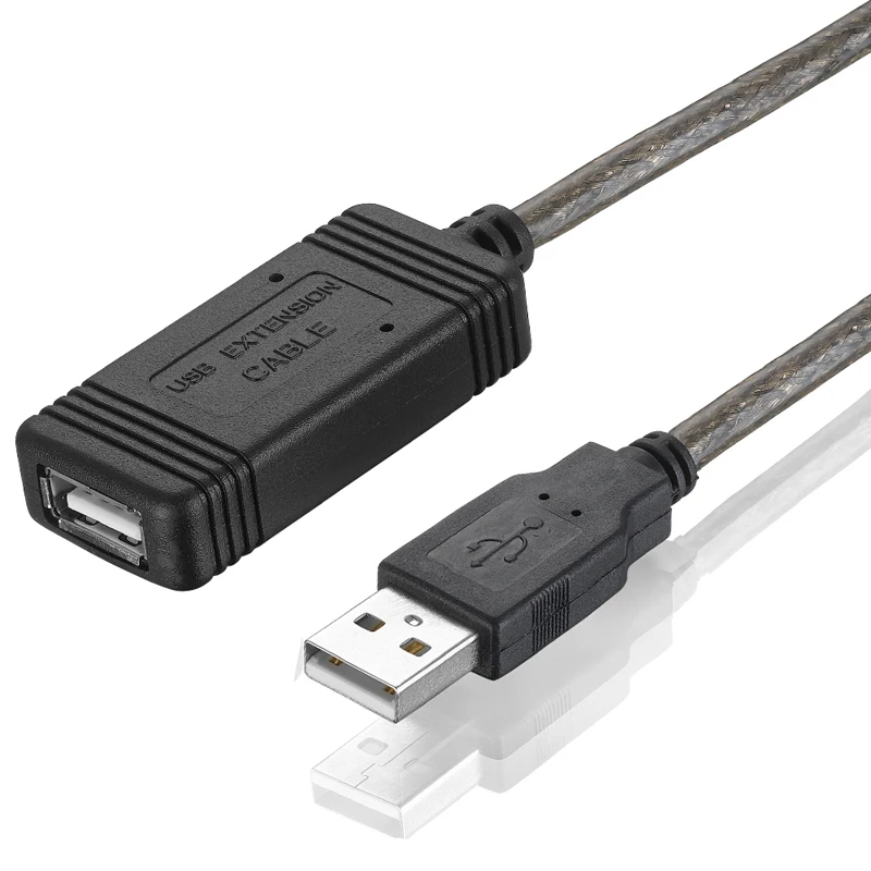 Bochara Активный ретранслятор USB2.0 УДЛИНИТЕЛЬ мужчин и женщин фольги+ Плетеный экранированный встроенный 48P IC чипсет 5 м 10 м 15 м 20 м 30 м