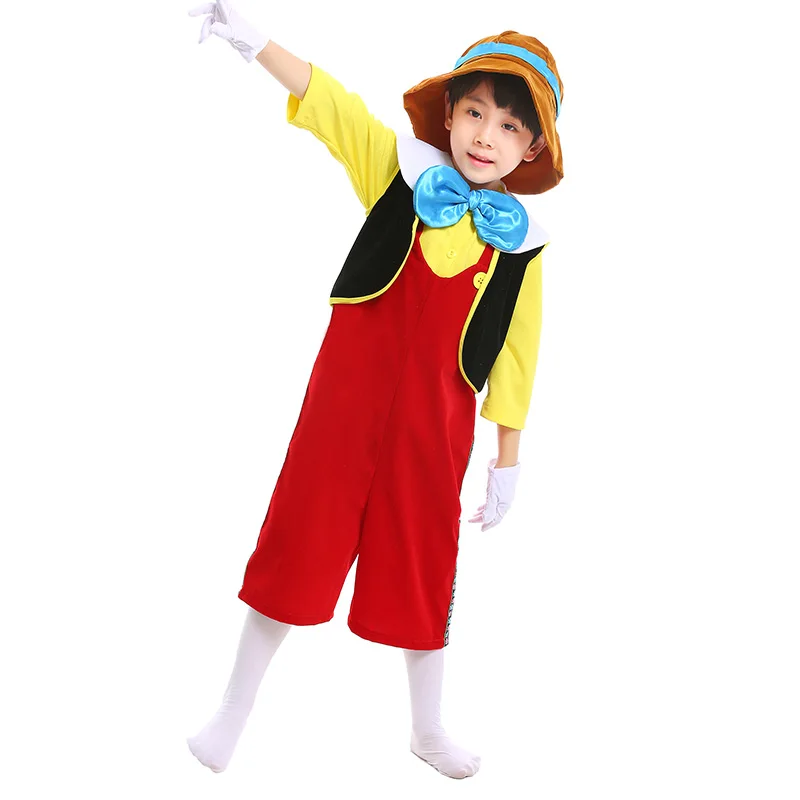 Ребенок 2017 в Приключения Буратино люксовый костюм для косплея на Хэллоуин
