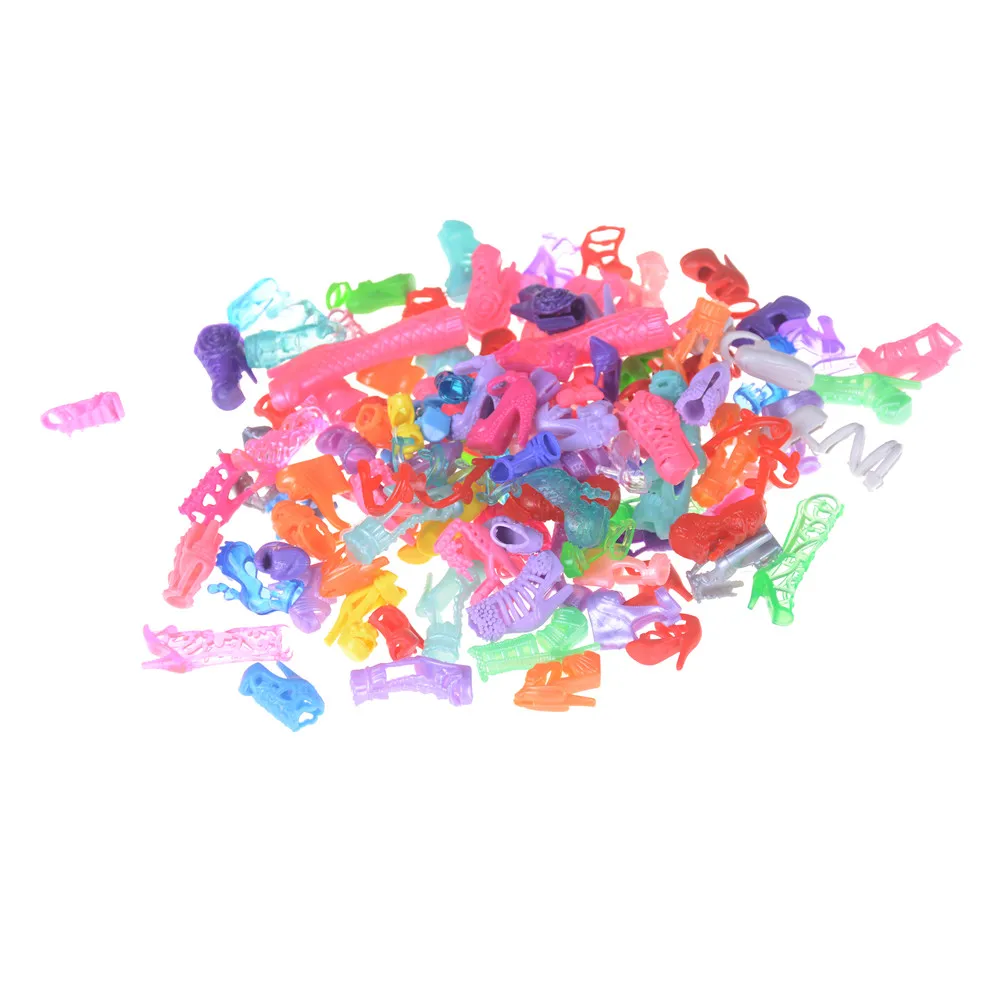 60 парт/лот различные красочные туфли на каблуках сандалии одежда платье кукла