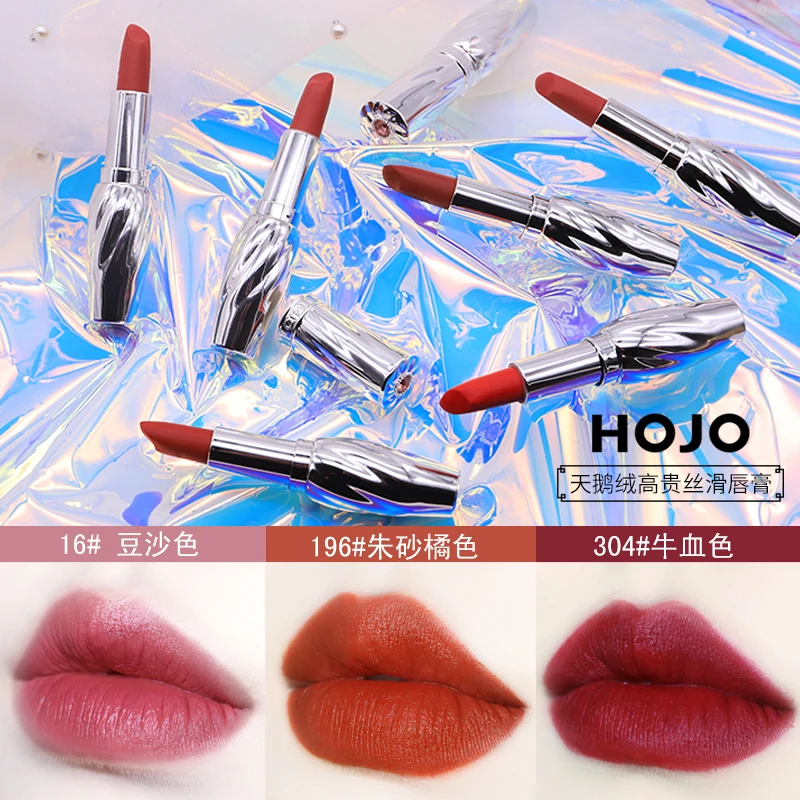 Матовая красная бархатная помада HOJO роскошный дизайн 6 цветов долговечная