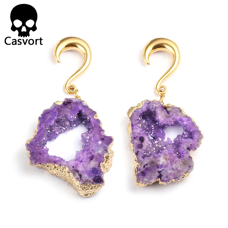Casvort 2 шт. Новое поступление затычки для ушей из драгоценных камней Висячие