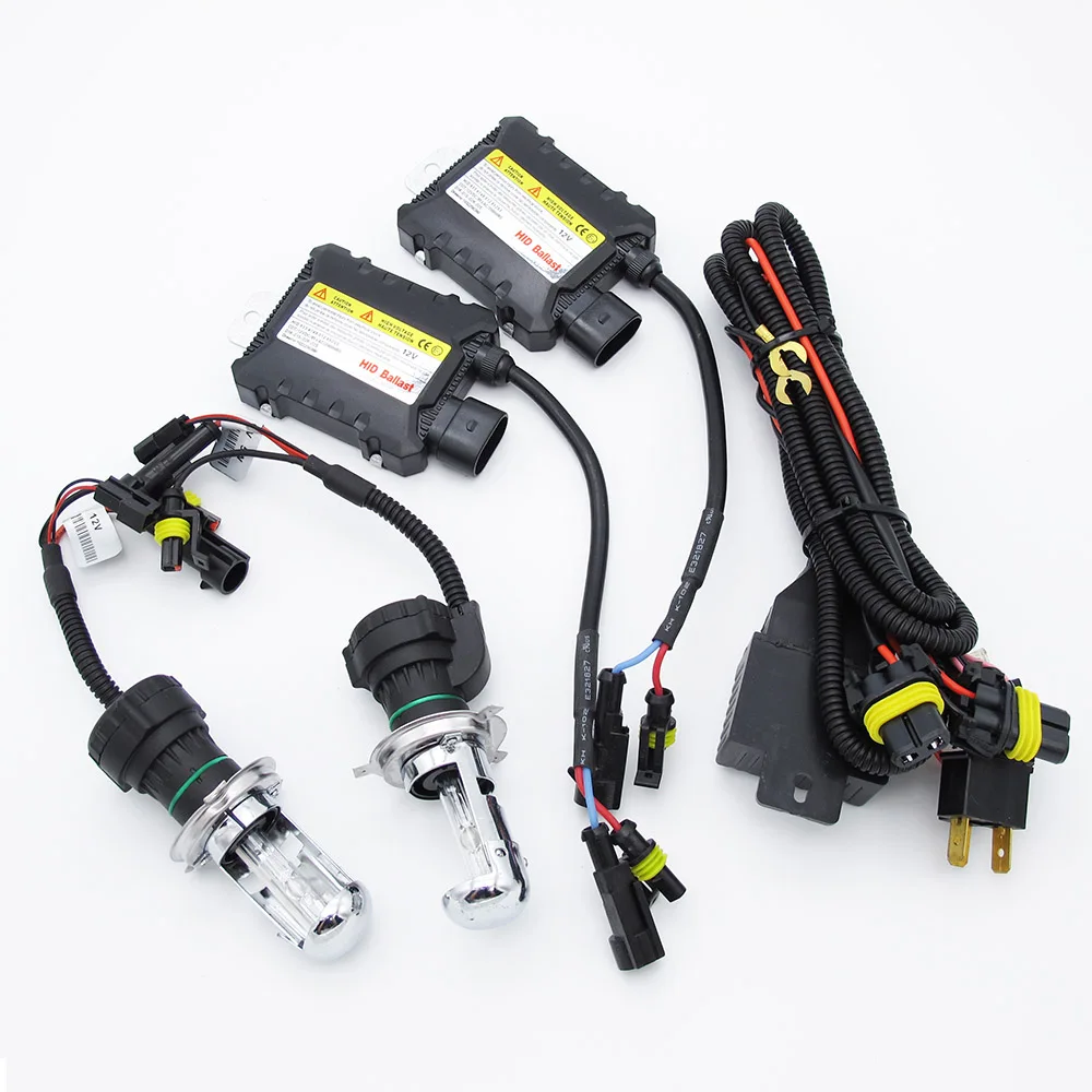 

12V 55W H4-3 Bi Xenon bulbs 4300K 5000K 6000K 8000K 10000K 12000K Car Auto Hi/Lo HID Xenon Headlight Slim Ballast Kit