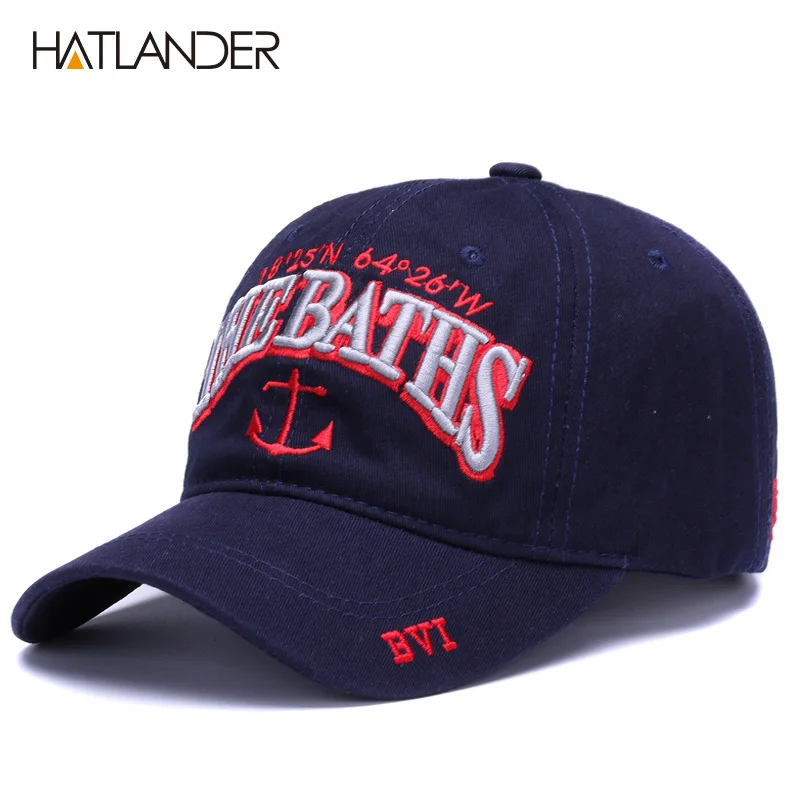 HATLANDER, Хлопковые бейсболки с вышивкой в виде якоря, модные спортивные шапки, регулируемая уличная Кепка От Солнца, бейсболка, мягкая Кепка gorras dad hat - Цвет: navy