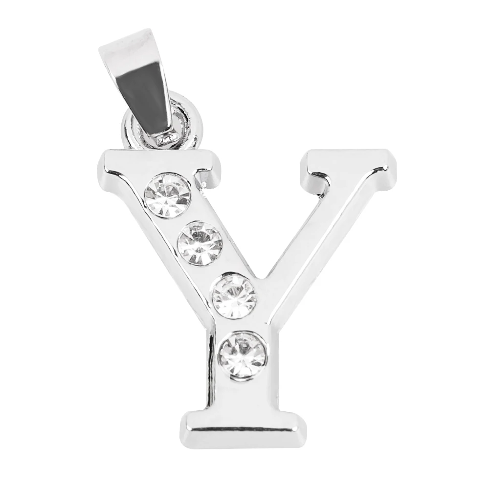 5 Pcs Zircon Initial Alphabet Letter Silver Necklace Personalized Statement Pendant Women Fashion Charms Party Jewelry 25*21mm | Украшения