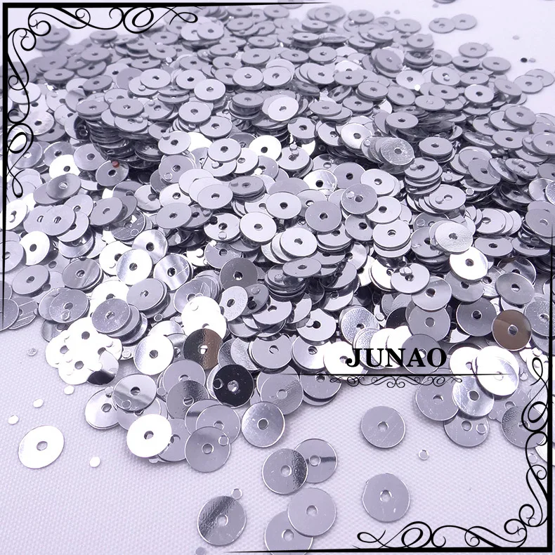 JUNAO 6 мм Spangle круглые плоские Блестки для шитья Блестящие рукоделия украшения