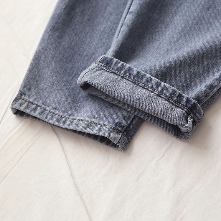 Женские джинсы шаровары со шнуровкой и высокой талией на весну осень 2018|Джинсы