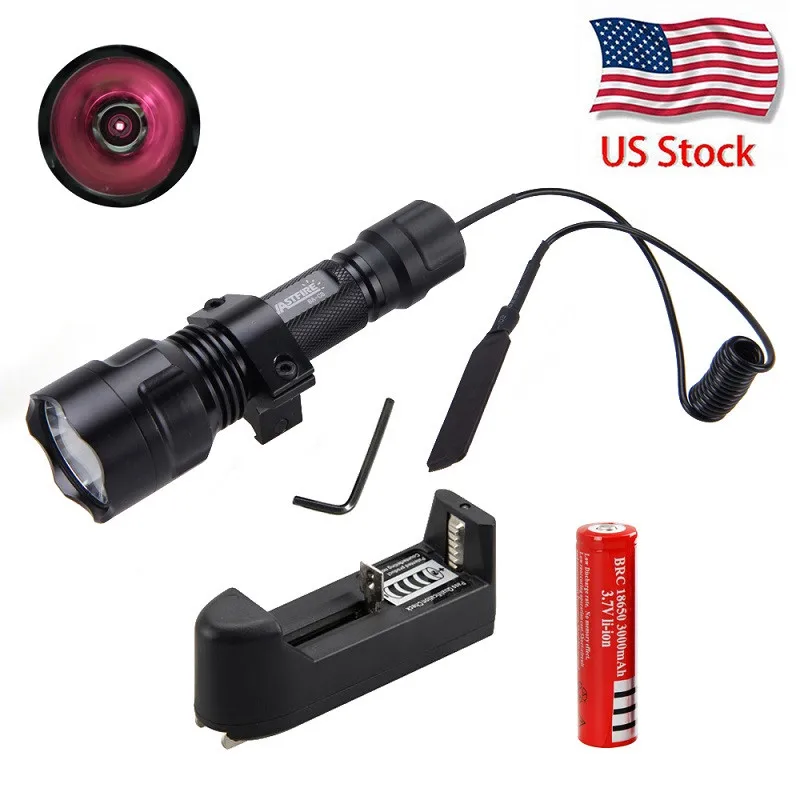 US Stock 850nm ИК-Вспышка светильник инфракрасного излучения ночного видения светодиодный охотничий флэш-светильник крепление светильник для использования с устройством ночного видения - Испускаемый цвет: US Stock