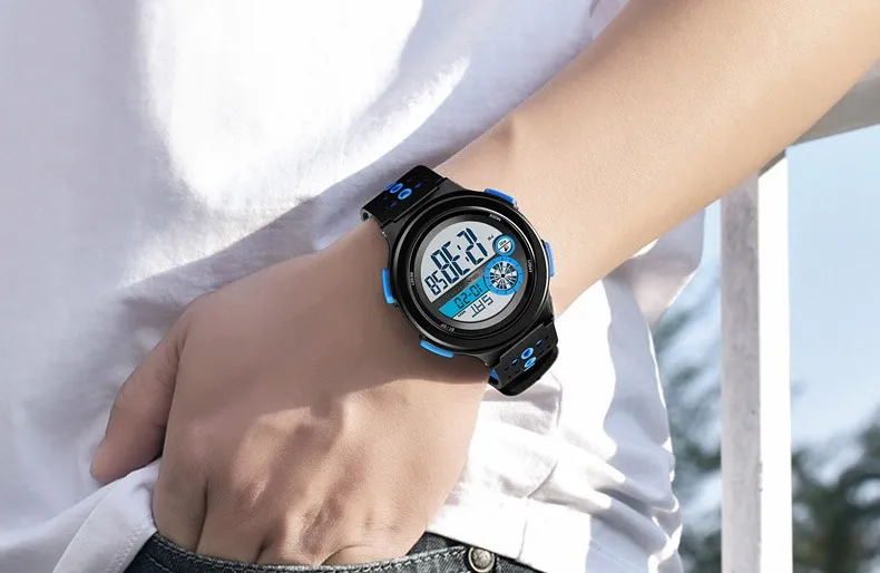 SKMEI 2 Time Sport Watch Men Chrono Stopwatch Wrist Watches For Mens Outdoor Digital Alarm Clock montre homme 1374 Hour