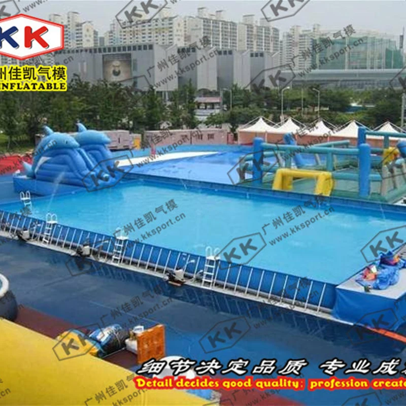 Надувной большой металлический каркас для бассейна и горки аквапарка|Водные
