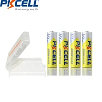 4pcs pkcell nimh 1 2v aa 26002800mah rechargeable batteries and box holder cases for flashlight camera