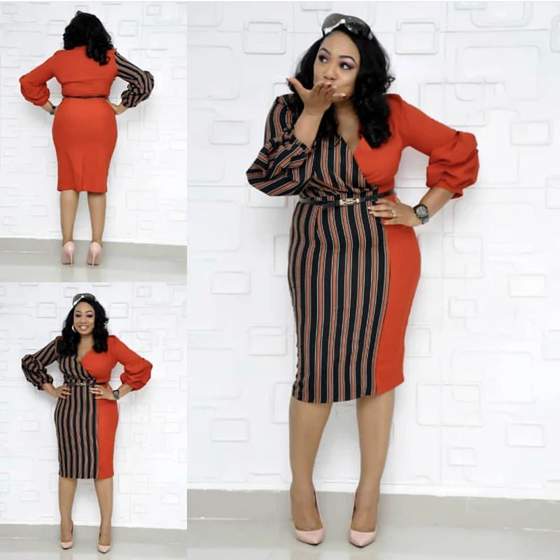 Одежда Южной Африки Дашики африканские платья для женщин платье в полоску Летняя