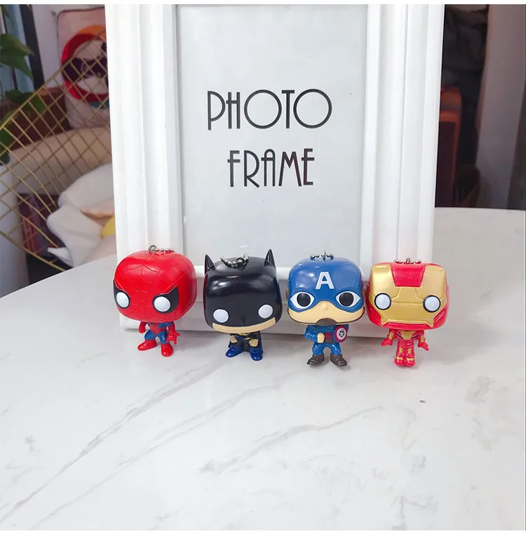 Модная креативная детская игрушка брелок Marvel Мстители Америка Капитан Железный человек паук Бэтмен Большой брелок с головой женская сумка подвеска